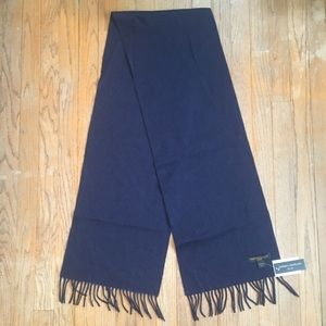 NWT 100% Merino Wool Classic Scarf, Navy Blue